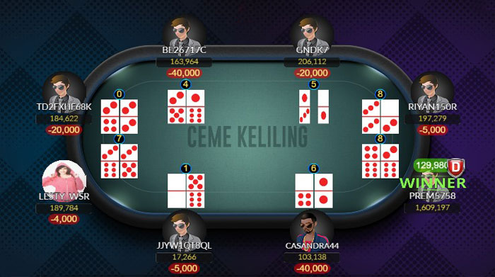 Tampilan Meja Ceme Keliling di IDN Poker